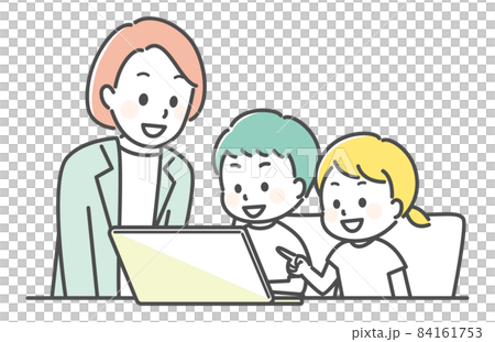 教室でパソコンを使う子供 84161753