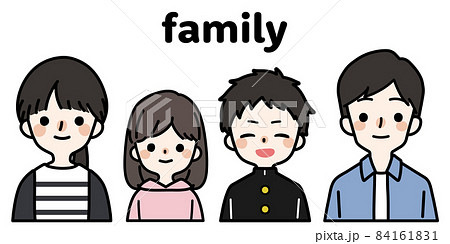 人物イラストセット_4人家族 人物イラストセット_4人家族 84161831
