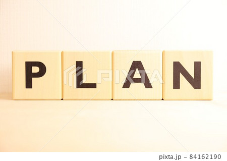 PLAN(プラン・計画)の木製のアルファベットブロック(ロゴ・アイコン) PLAN(プラン・計画)の木製のアルファベットブロック(ロゴ・アイコン) 84162190
