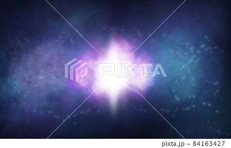 美しく煌めく幻想的な宇宙空間の背景壁紙素材のイラスト素材