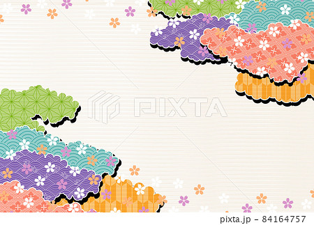 桜　和柄　年賀状　背景 84164757
