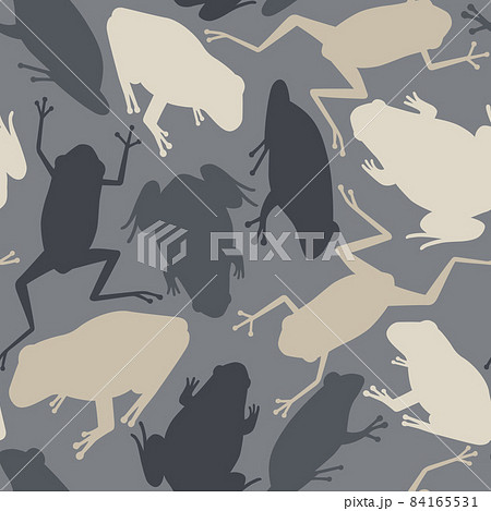 カエルの迷彩柄のシームレスパターンイラスト（ベクター） 84165531