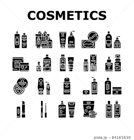 Cosmetics Package Beauty Product Icons Set Vector 84165630