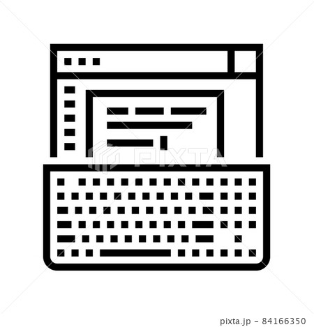 typewriter occupation line icon vector illustration 84166350