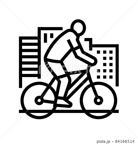 urban riding bicycle line icon vector illustration 84166514