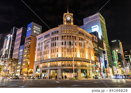 日本の東京都市景観 11月・銀座はコロナ禍前と変わらない人出＝11月20日 84166826