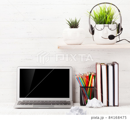 Home office with laptop 84168475