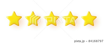 3D Rating stars icon for review product. 84168797