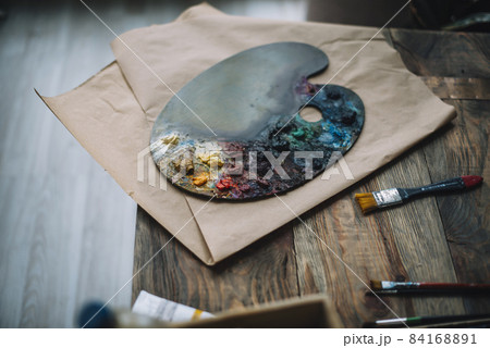 painting concept with color palette. High quality beautiful photo concept 84168891