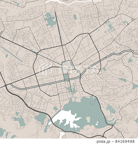 Vector map of Tirana, Albania. Urban city in Albania. Street map art poster illustration. 84169498