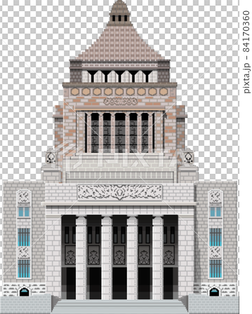 Dot color illustration of Parliament building 84170360