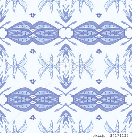 Hand drawn floral ethnic pattern. Seamless abstract batik print. Hand drawn floral ethnic pattern. Seamless abstract batik print. 84171135