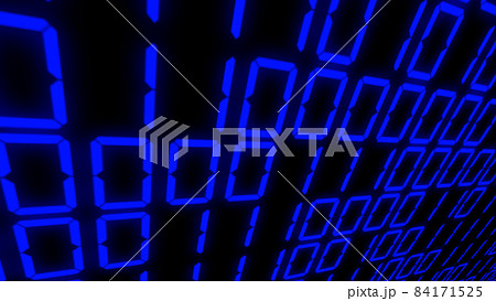 デジタル数字 二進数 7セグメント 羅列 ランダム Cg 背景 壁紙のイラスト素材