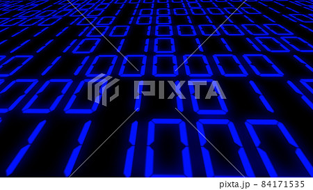 デジタル数字 二進数 7セグメント 羅列 ランダム Cg 背景 壁紙のイラスト素材
