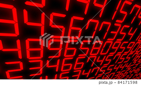 デジタル数字 乱数 7セグメント 羅列 ランダム Cg 背景 壁紙のイラスト素材
