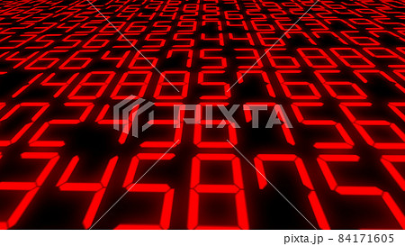 デジタル数字 乱数 7セグメント 羅列 ランダム Cg 背景 壁紙のイラスト素材