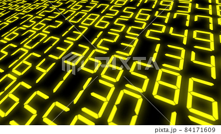 デジタル数字 乱数 7セグメント 羅列 ランダム Cg 背景 壁紙のイラスト素材