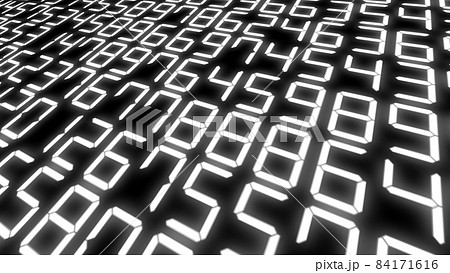 デジタル数字 乱数 7セグメント 羅列 ランダム Cg 背景 壁紙のイラスト素材