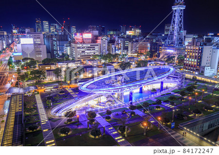名古屋 オアシス21と名古屋テレビ塔 栄の夜景 名古屋 オアシス21と名古屋テレビ塔 栄の夜景 84172247