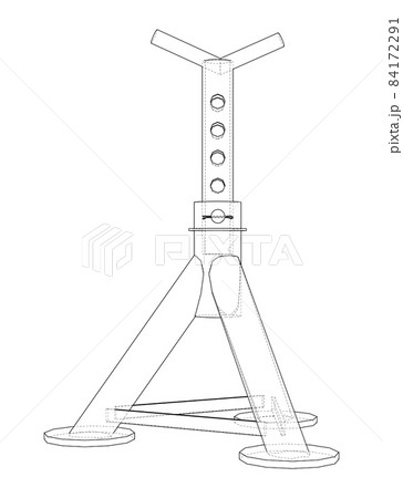 Axle stand isolated. 3d illustration Axle stand isolated. 3d illustration 84172291