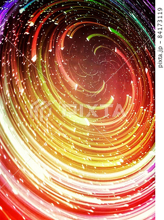 カラフルな光の渦のイラストのイラスト素材