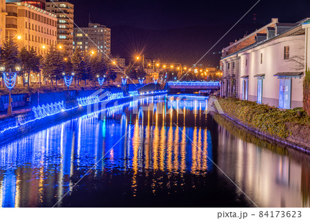 北海道 小樽市 小樽運河 青の運河 小樽ゆき物語 北海道 小樽市 小樽運河 青の運河 小樽ゆき物語 84173623