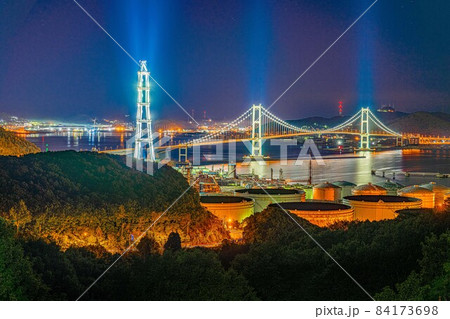 北海道 室蘭市 工場夜景 都市景観 夜景 白鳥大橋 北海道 室蘭市 工場夜景 都市景観 夜景 白鳥大橋 84173698