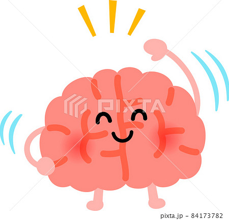 体操する脳のキャラクター 頭の体操のイラスト素材