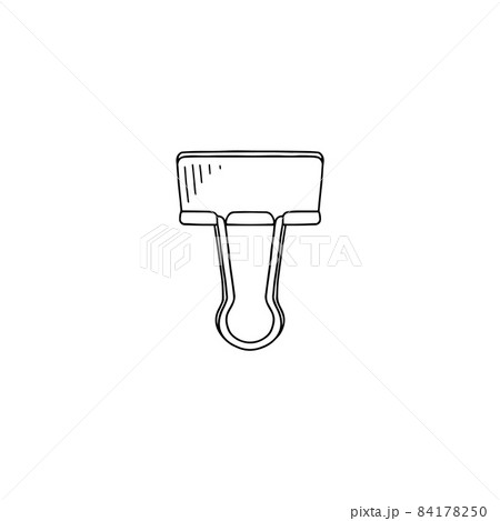 Office paperclip hand drawn icon or sign, sketch vector illustration isolated. Office paperclip hand drawn icon or sign, sketch vector illustration isolated. 84178250