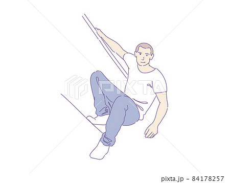 FreeRunning Extreme sport  jumping on skyscrapers free running vector. 84178257