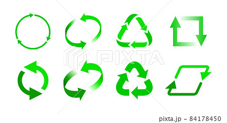 リサイクル, サイクル, 緑, 再利用, 分別ゴミ, エコロジーのベクターアイコンイラスト素材 84178450