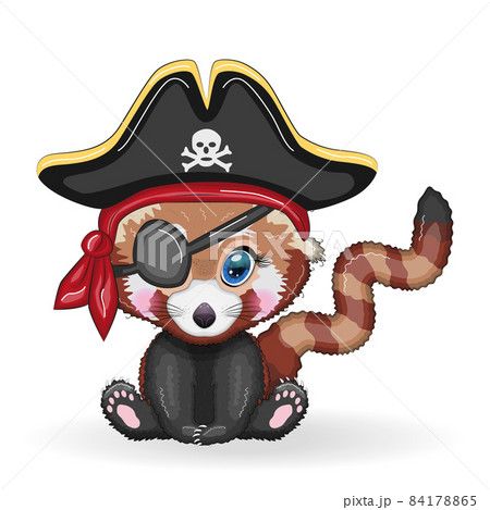 Red Panda Pirate Cartoon Character Of The のイラスト素材