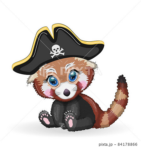 Red Panda Pirate Cartoon Character Of The のイラスト素材