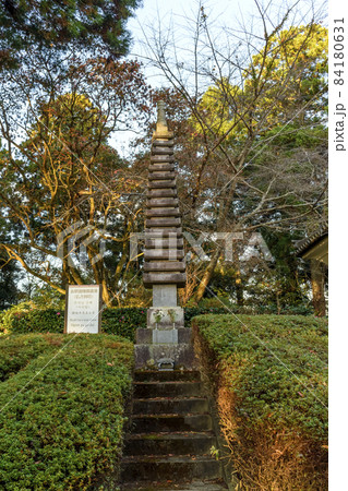 千葉県　朝日があたる　正東山　日本寺　仏舎利塔　秋 84180631
