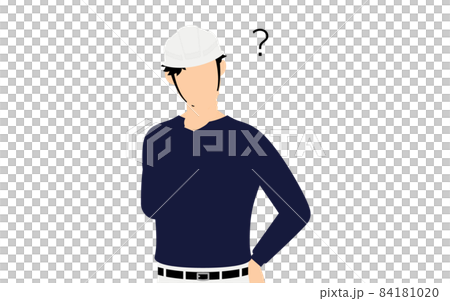 大工の男性のポーズ、疑問を持つ 大工の男性のポーズ、疑問を持つ 84181020