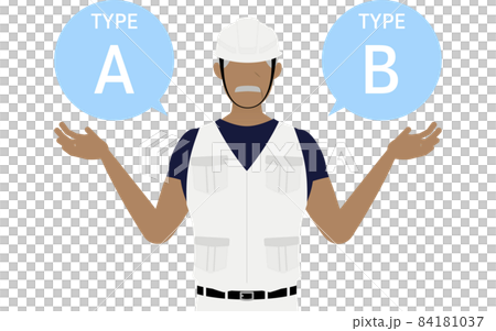 大工の男性のポーズ、AとBを勧める 大工の男性のポーズ、AとBを勧める 84181037