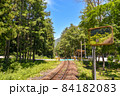 福島県南会津にある会津鉄道の塔のへつり駅の夏風景 84182083