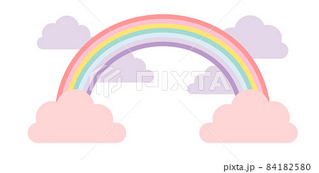 ゆめかわな虹と雲のイラストのイラスト素材 [84182580] - PIXTA
