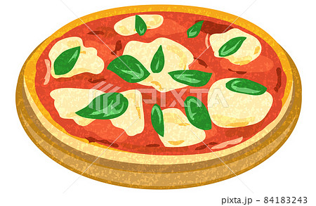 ピザ マルゲリータのイラスト素材