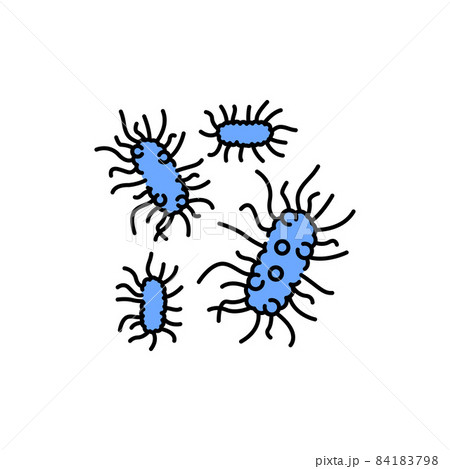 Plague bacteria color line icon. Human diseases. Plague bacteria color line icon. Human diseases. 84183798