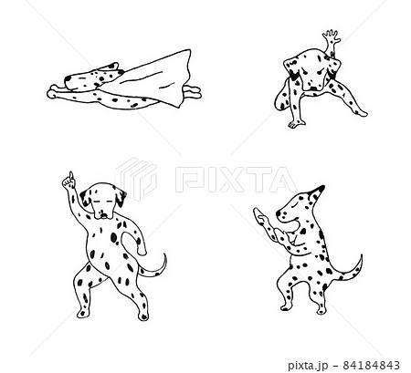 ダルメシアン ポーズとるイラストのイラスト素材