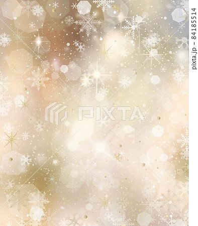 美しい幻想的な雪の結晶の落ち着いたゴールドグラデーション背景素材縦 美しい幻想的な雪の結晶の落ち着いたゴールドグラデーション背景素材縦 84185514