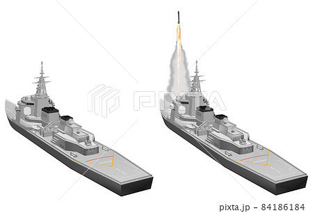 イージス艦とミサイル 84186184