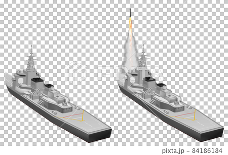 イージス艦とミサイル 84186184