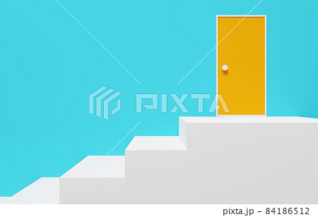 3D素材_シンプルな階段と扉 3D素材_シンプルな階段と扉 84186512