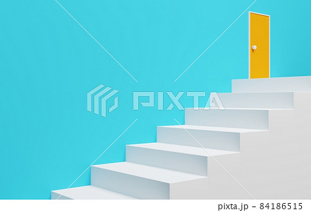 3D素材_シンプルな階段と扉 3D素材_シンプルな階段と扉 84186515