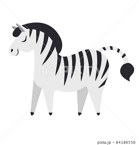 Vector flat cartoon hand drawn zebra Vector flat cartoon hand drawn zebra 84186556