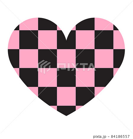Vector heart with chess checkered pink texture Vector heart with chess checkered pink texture 84186557