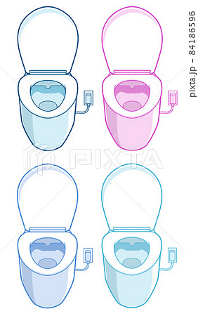 ウォシュレット 水洗トイレのイラスト おしゃれ シンプル のイラスト素材