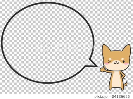 Shiba Inu with his thumbs up and a simple round balloon Shiba Inu with his thumbs up and a simple round balloon 84186636